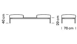 BLOOM 1225 - Upholstered modular fabric bench by Et al. - view 3